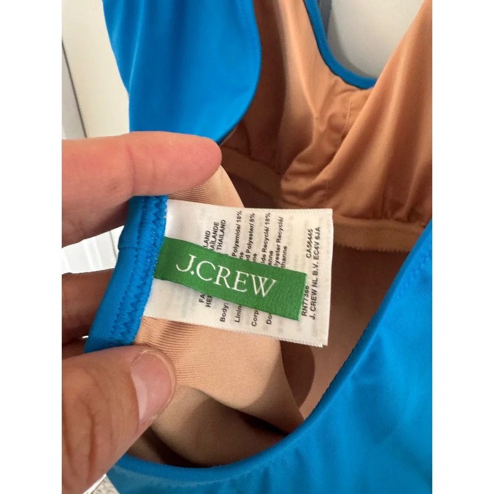 J.Crew Heritage scoopback one-piece swimsuit in Bondi Blue size 16